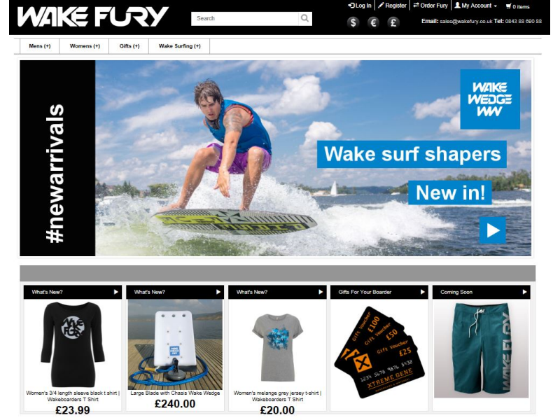 Wake Fury eCommerce fully responsive website