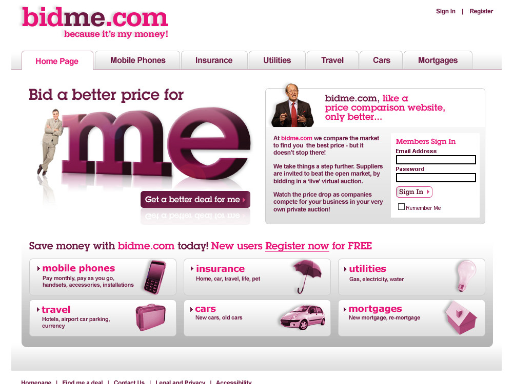 Bidme.com Price Comparison and Auction Portal